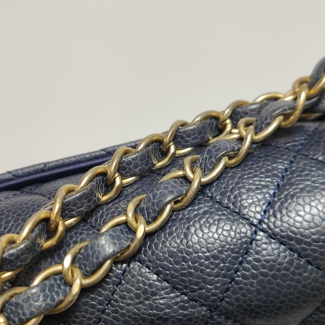 Chanel Paris Limited Small Navy Caviar Leather Gold Hardware 2015-16