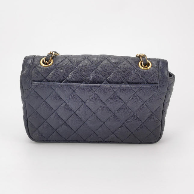 Chanel Paris Limited Small Navy Caviar Leather Gold Hardware 2015-16