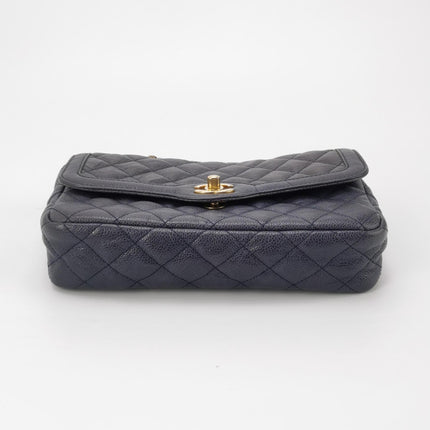 Chanel Paris Limited Small Navy Caviar Leather Gold Hardware 2015-16