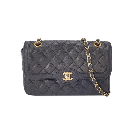Chanel Paris Limited Small Navy Caviar Leather Gold Hardware 2015-16-Luxbags