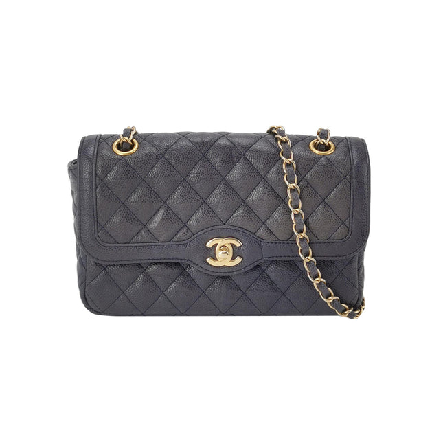 Chanel Paris Limited Small Navy Caviar Leather Gold Hardware 2015-16-Luxbags