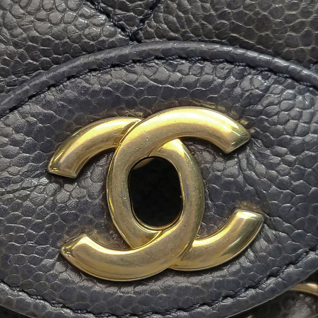 Chanel Paris Limited Small Navy Caviar Leather Gold Hardware 2015-16