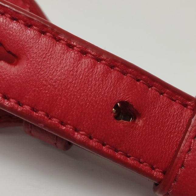 Lady Dior Small My Abcdior Red Lambskin Cannage Leather Gold Hardware