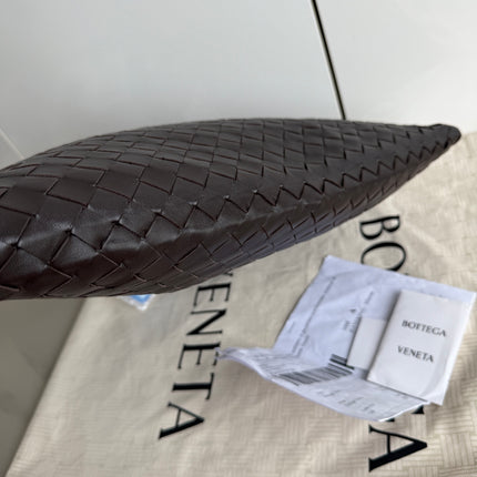 Bottega Veneta Hop Hobo Small Medium Leather Chocolate Brown 46cm