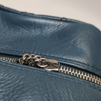 Chanel Cambon Multi-pocket Ligne Reporter Bag Medium Navy Calfskin Leather