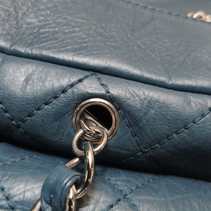 Chanel Cambon Multi-pocket Ligne Reporter Bag Medium Navy Calfskin Leather