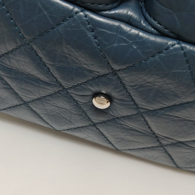Chanel Cambon Multi-pocket Ligne Reporter Bag Medium Navy Calfskin Leather