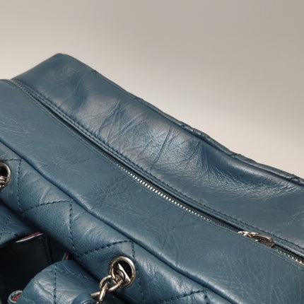 Chanel Cambon Multi-pocket Ligne Reporter Bag Medium Navy Calfskin Leather
