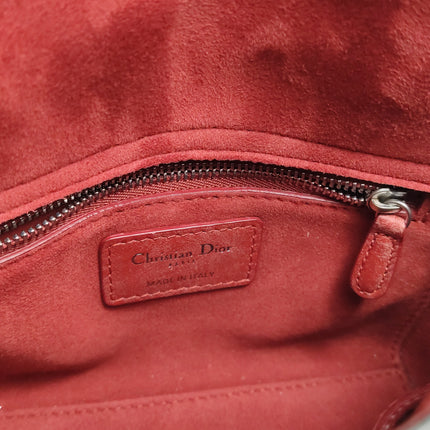Lady Dior Mini Red Studded Flower Bag 2017 Dior Cruise Collection