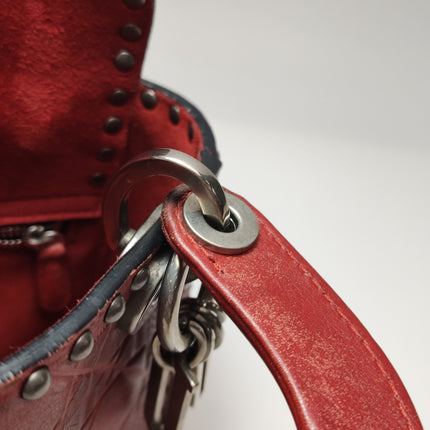 Lady Dior Mini Red Studded Flower Bag 2017 Dior Cruise Collection