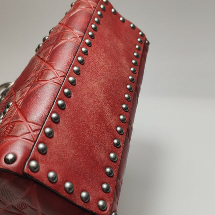 Lady Dior Mini Red Studded Flower Bag 2017 Dior Cruise Collection