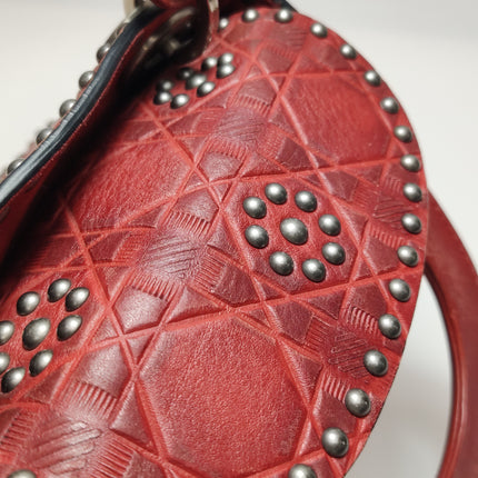 Lady Dior Mini Red Studded Flower Bag 2017 Dior Cruise Collection