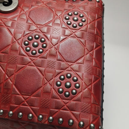 Lady Dior Mini Red Studded Flower Bag 2017 Dior Cruise Collection