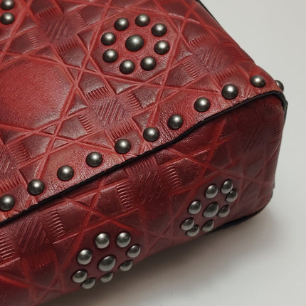 Lady Dior Mini Red Studded Flower Bag 2017 Dior Cruise Collection