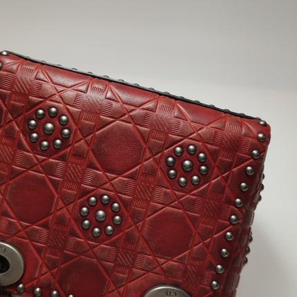 Lady Dior Mini Red Studded Flower Bag 2017 Dior Cruise Collection