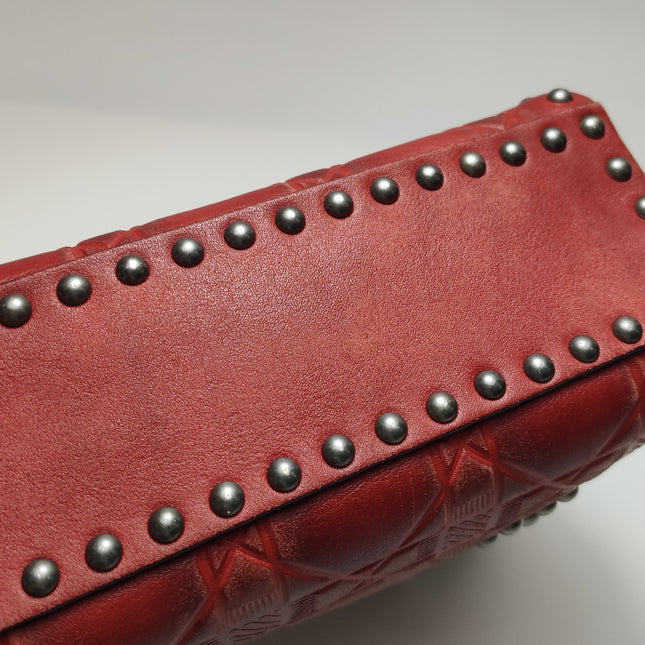 Lady Dior Mini Red Studded Flower Bag 2017 Dior Cruise Collection