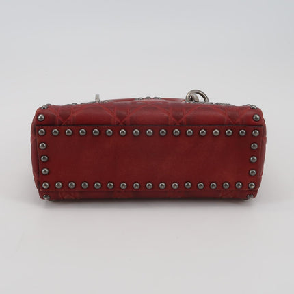 Lady Dior Mini Red Studded Flower Bag 2017 Dior Cruise Collection