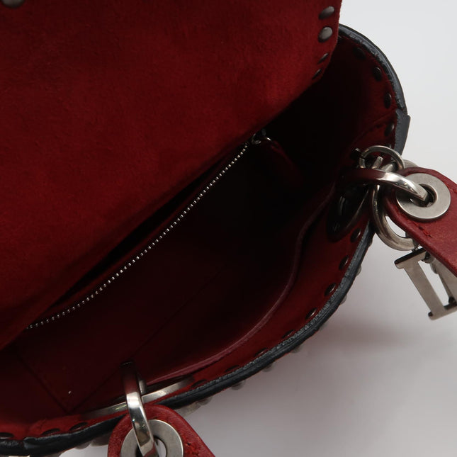Lady Dior Mini Red Studded Flower Bag 2017 Dior Cruise Collection