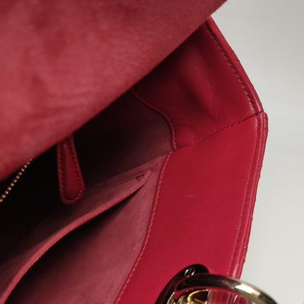 Lady Dior Large Bag Red Lambskin Cannage Leather Silver Hardware