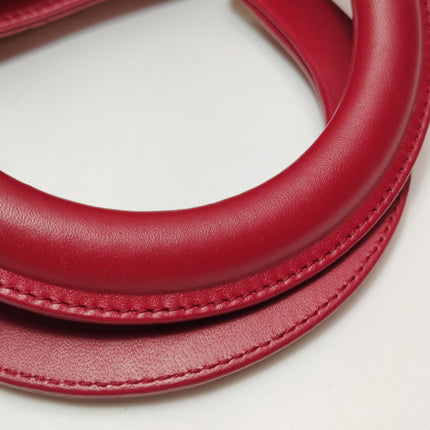 Lady Dior Large Bag Red Lambskin Cannage Leather Silver Hardware