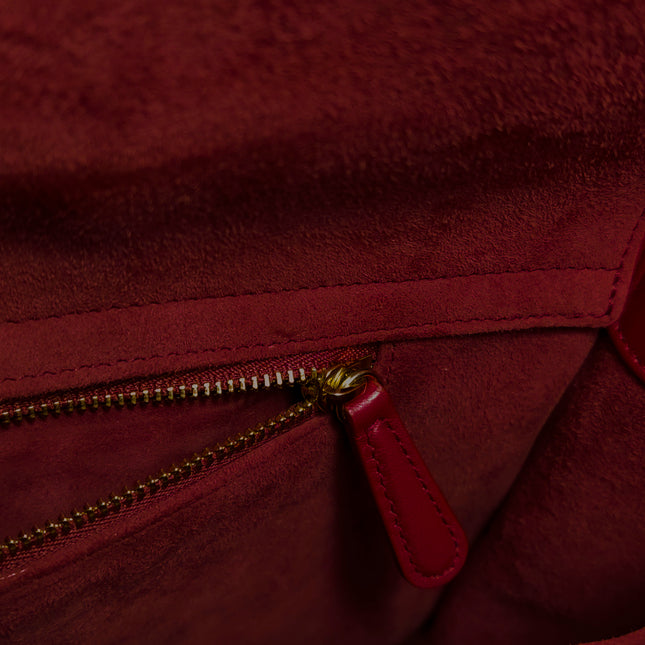 Lady Dior Large Bag Red Lambskin Cannage Leather Silver Hardware