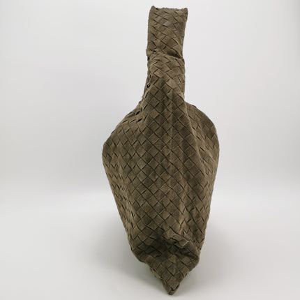 Bottega Veneta Hop Large Olive Green Suede Leather Hobo Bag 54cm