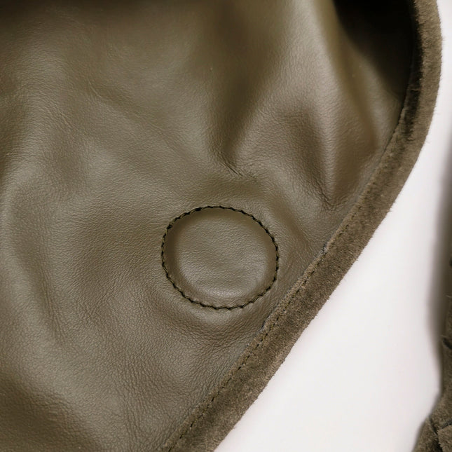 Bottega Veneta Hop Large Olive Green Suede Leather Hobo Bag 54cm