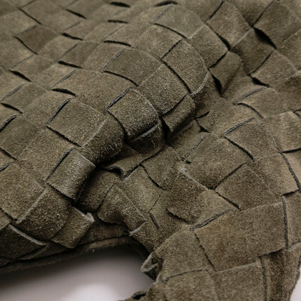 Bottega Veneta Hop Large Olive Green Suede Leather Hobo Bag 54cm
