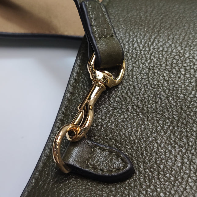 Gucci Softbit Maxi Shoulder Bag Olive Green Calfskin Leather 2024