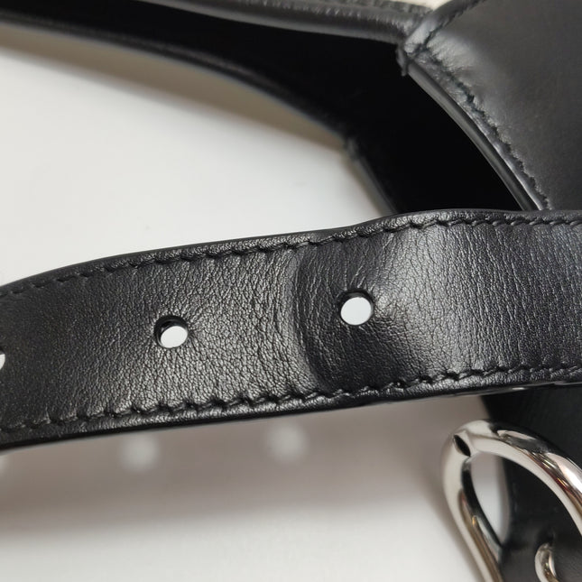 Gucci Jackie 1961 Large Black and White Calfskin Leather With Long Strap