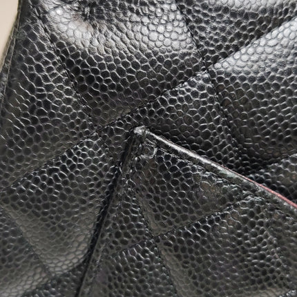Chanel Classic Flap Maxi 2011 Black Caviar Leather Double Flap with Gold Hardware
