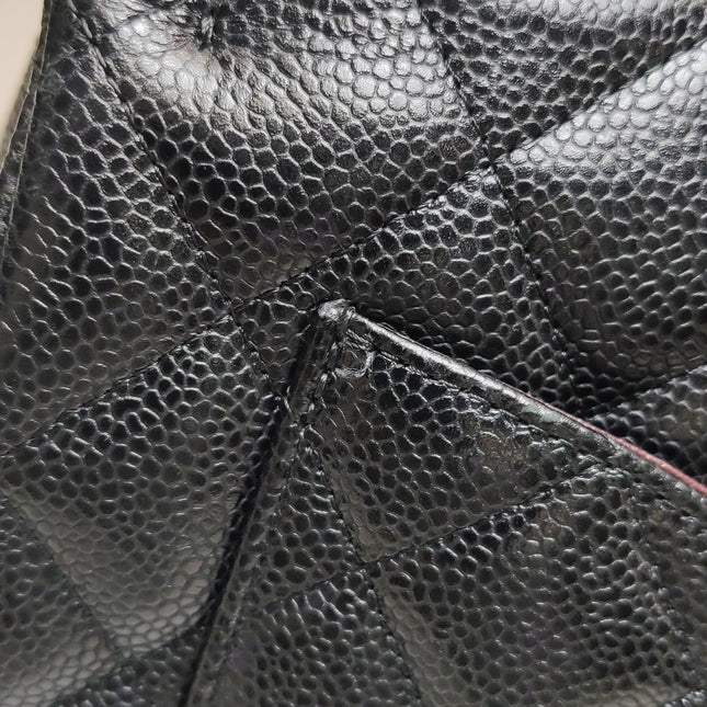 Chanel Classic Flap Maxi 2011 Black Caviar Leather Double Flap with Gold Hardware