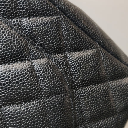Chanel Classic Flap Maxi 2011 Black Caviar Leather Double Flap with Gold Hardware