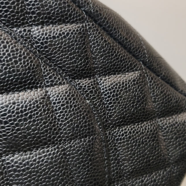 Chanel Classic Flap Maxi 2011 Black Caviar Leather Double Flap with Gold Hardware
