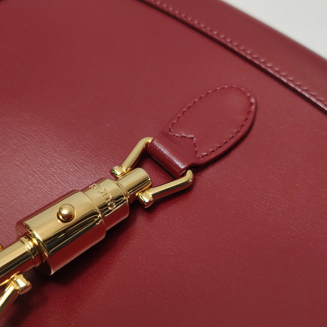 Gucci Jackie 1961 Red Burgundy Leather Bag Small Shoulder Bag