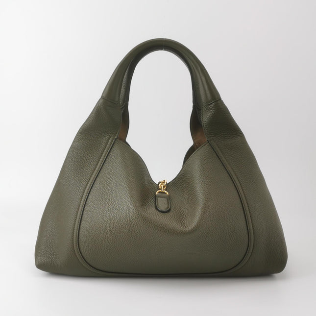 Gucci Softbit Maxi Shoulder Bag Olive Green Calfskin Leather 2024