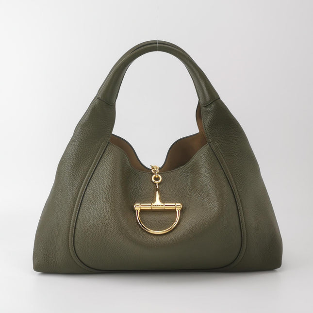Gucci Softbit Maxi Shoulder Bag Olive Green Calfskin Leather 2024