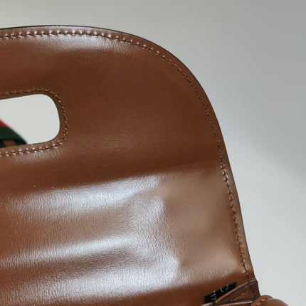 Gucci Bamboo 1947 Small Brown Top Handle Bag Leather with Strap