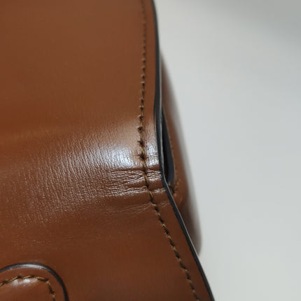 Gucci Bamboo 1947 Small Brown Top Handle Bag Leather with Strap