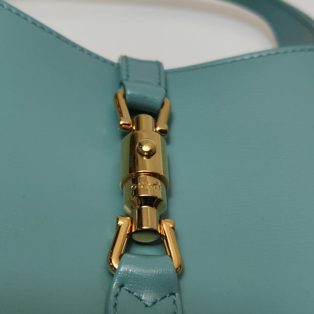 Gucci Jackie 1961 Mini Blue Leather Bag with Adjustable Strap