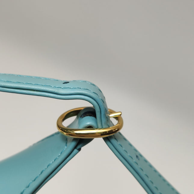 Gucci Jackie 1961 Mini Blue Leather Bag with Adjustable Strap