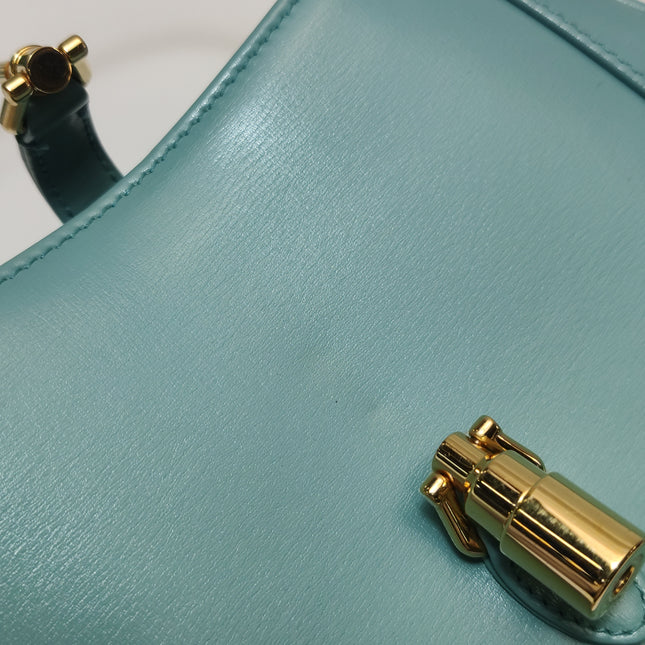 Gucci Jackie 1961 Mini Blue Leather Bag with Adjustable Strap