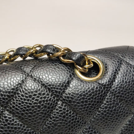 Chanel Classic Flap Medium 2014 Black Caviar Leather Gold Hardware