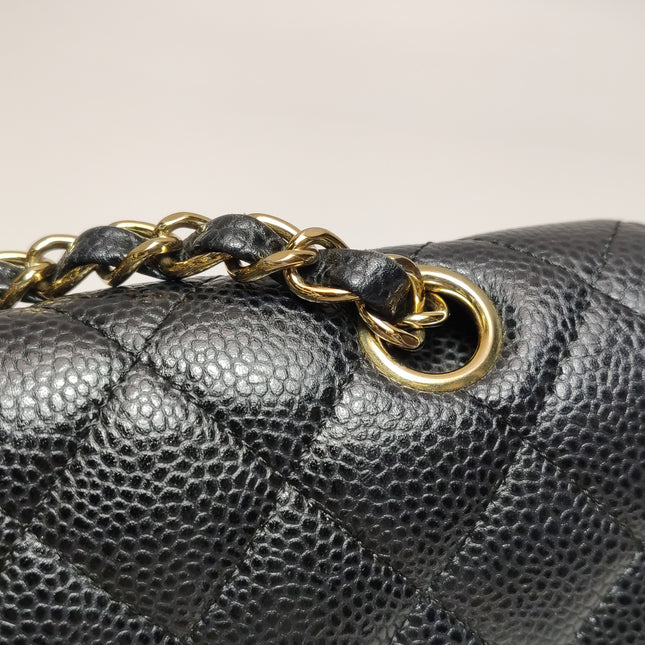 Chanel Classic Flap Medium 2014 Black Caviar Leather Gold Hardware