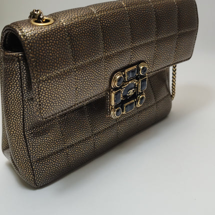 Chanel Paris Byzance Limited Edition Gold Caviar Leather Black Jewel Lock