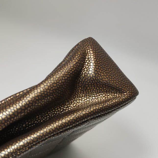 Chanel Paris Byzance Limited Edition Gold Caviar Leather Black Jewel Lock