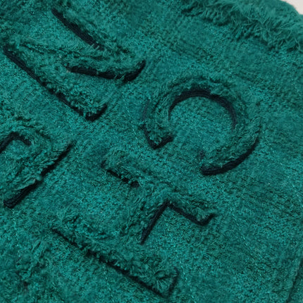 Chanel x Pharrel Williams Tweed Giant Logo Shopping Tote Green Quilted