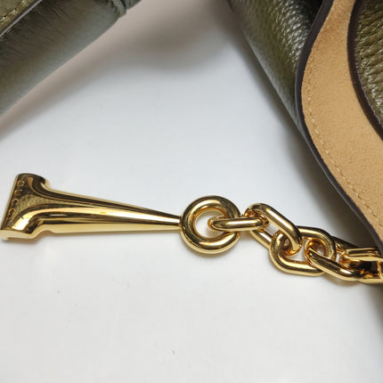 Gucci Softbit Maxi Shoulder Bag Olive Green Calfskin Leather 2024
