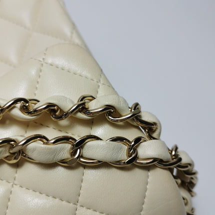 Chanel Classic Flap Small Bag White Lambskin Gold Hardware 2021