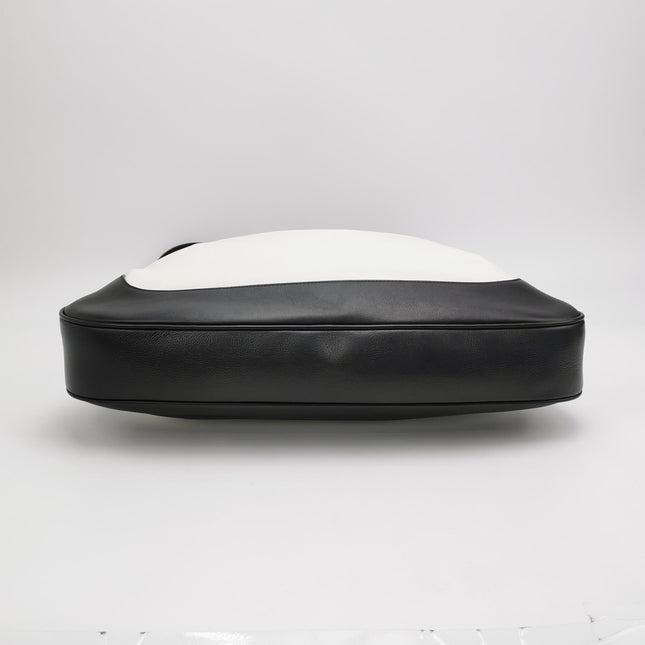 Gucci Jackie 1961 Large Black and White Calfskin Leather With Long Strap